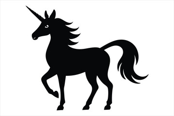 unicorn silhouette vector