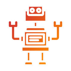 Space Robot Icon Style
