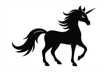 unicorn silhouette vector