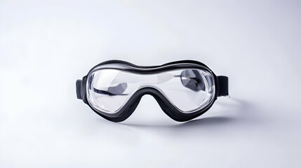 Black Safety Glasses With Clear Lenses On White Background