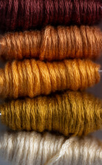 Close up of Cotton Thread in Various Colors