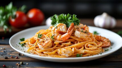 Creamy shrimp pasta dish
