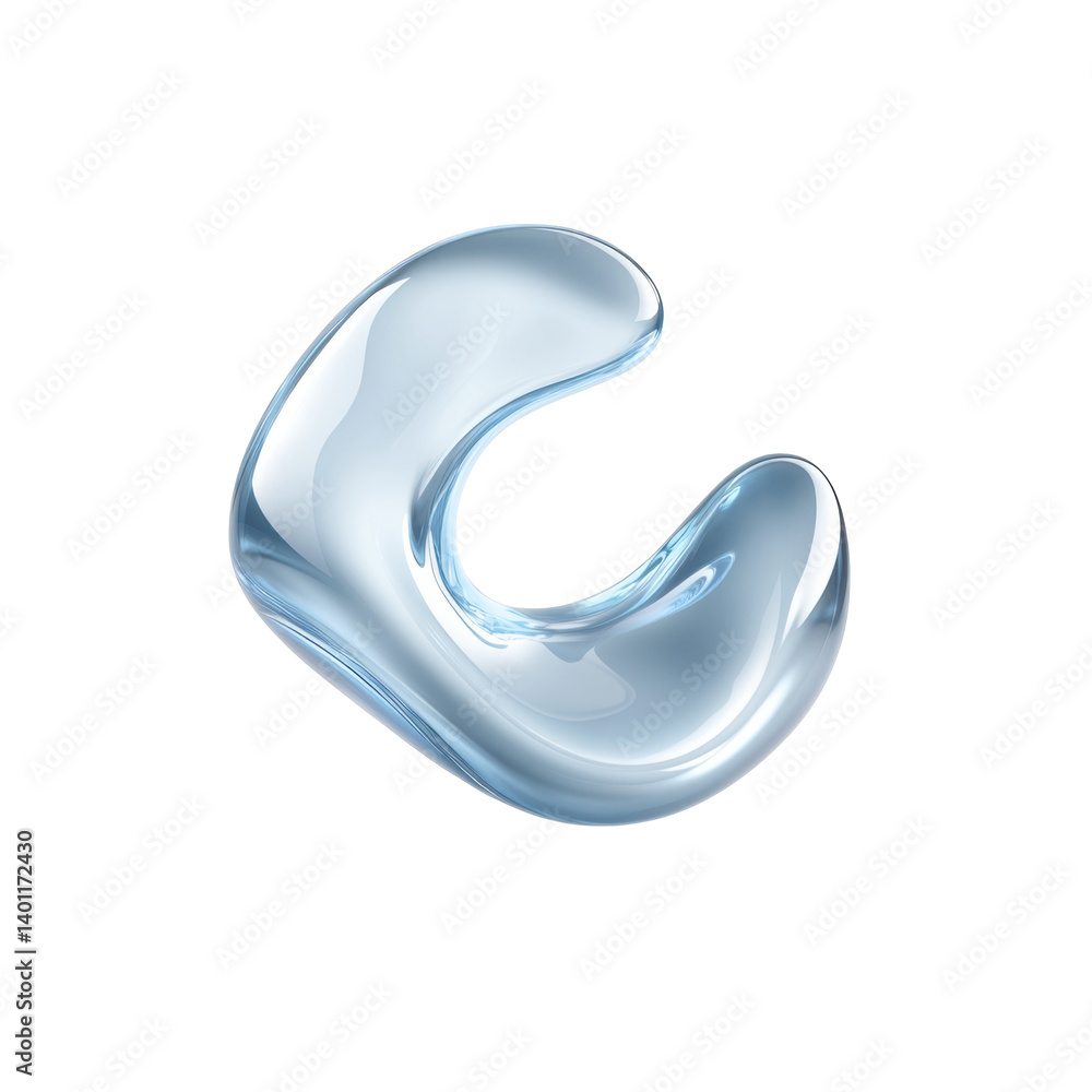 Aufkleber liquid abstract form with glossy transparent appearance in unique curved design
