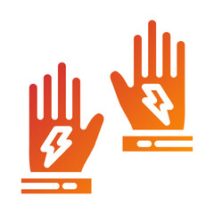 Fototapeta premium Electrician Gloves Icon Style