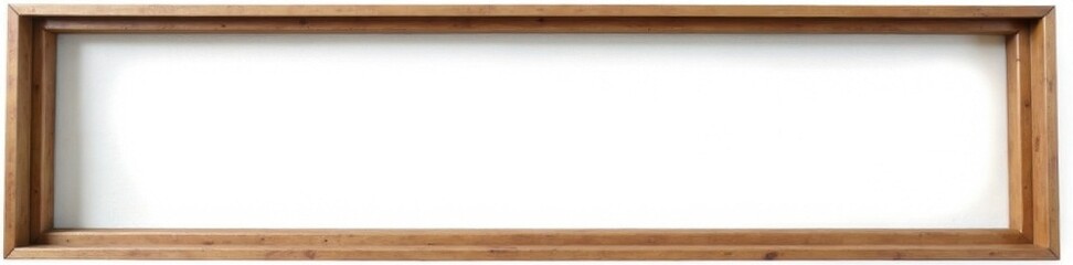 Brown wooden picture frame, isolated on white, border, wooden frame, display