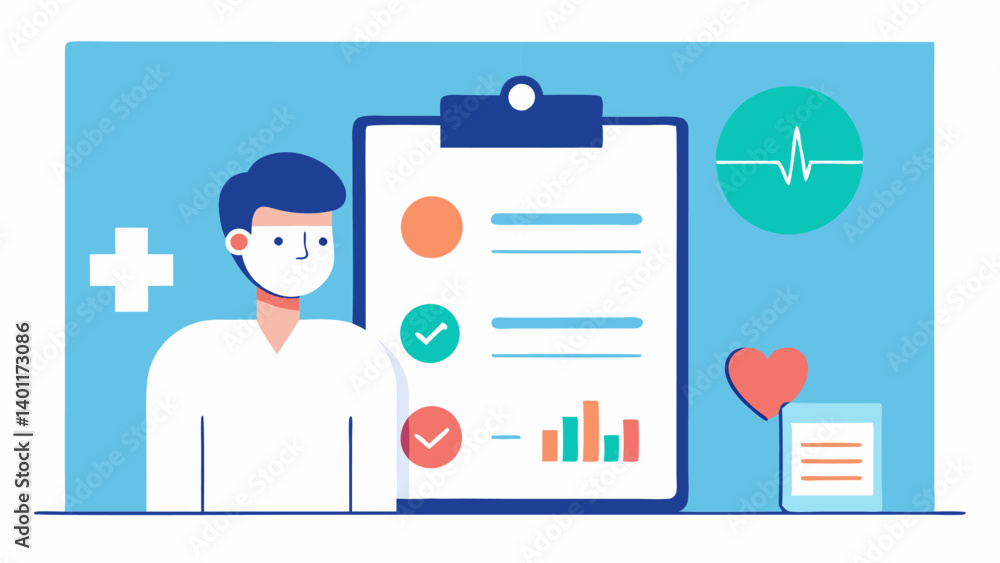 Poster personalized health report an illustration of a visually appealing health report generated by ai sum
