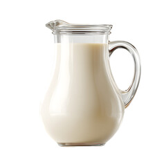 Glass Pitcher Filled with Fresh Milk