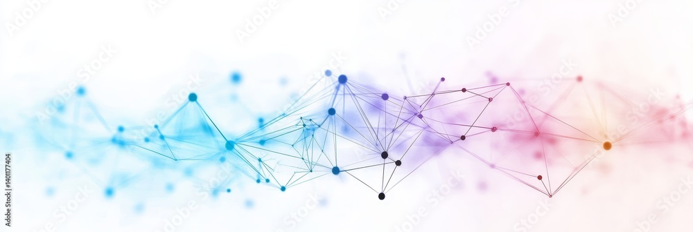 Poster network connections abstract - abstract depicting a network of interconnected nodes and lines, in so