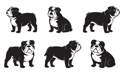 Naklejka premium Bulldog silhouette vector