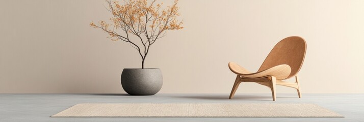 Simple, neutral living room scene