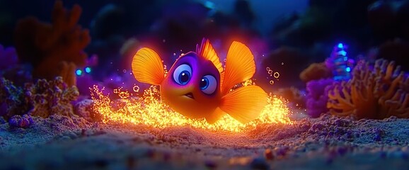 Fototapeta premium Small fish on fire