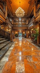 Obraz premium Grand hotel lobby, ornate decor