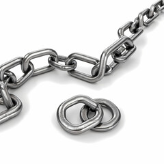 Metal chains isolated on white background 