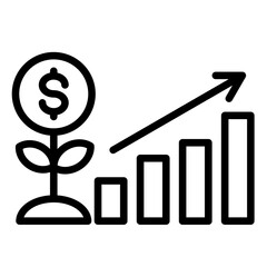 Financial Growth  Icon Element For Design	