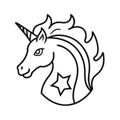 Black and White Horse Head Vector