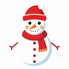 Christmas snowman on white background