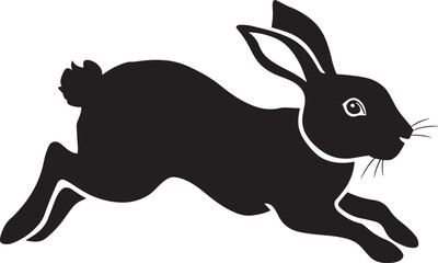 Silhouette of a Leaping Rabbit