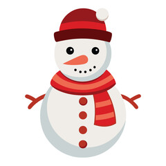 Christmas snowman on white background