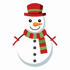 Christmas snowman on white background