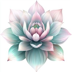 Fototapeta premium Soft Pastel Lotus Flower Design with Delicate Petals and Charming Color Gradients Ideal for Nature Inspired Artwork
