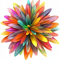 Fototapeta premium Vibrant Abstract Floral Design with Multi-Colored Petals in a Whimsical and Artistic Arrangement for Creative Projects