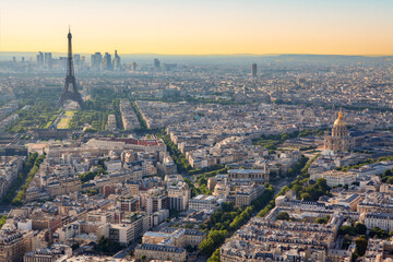Panoramic view of Paris with Eiffel Tower 