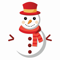 Christmas snowman on white background