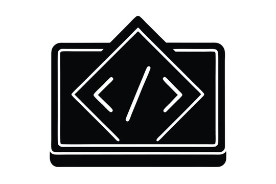 Icon representing programming and website development showing code snippets symbol