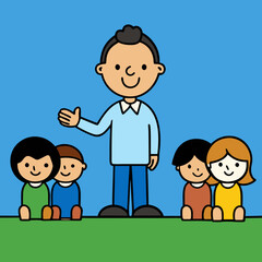 happy family with children