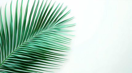 Fototapeta premium Pixelated Green Palm Leaf On White Background