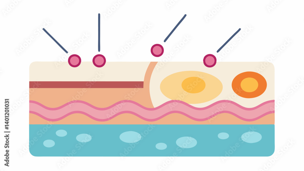 Poster layered skin diagram a crosssection view of the skin layers with arrows indicating where exosomes tr