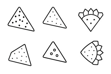 Delicious Chip Collection: A delightful collection of various tortilla chips, each with a unique texture and shape, perfect for snacking and enjoying a flavorful treat.