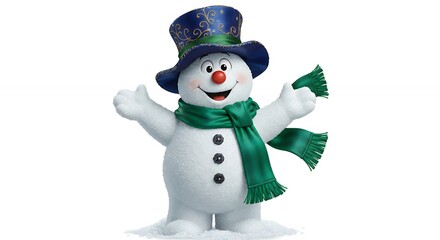 Animated snowman character illustration design
