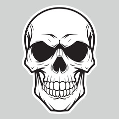 A skull with a skull and a black background with spots