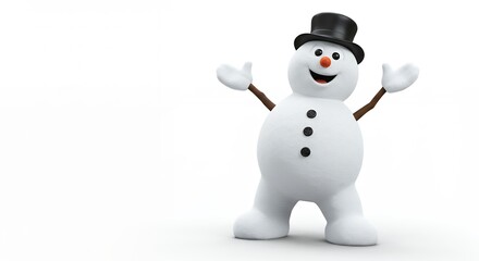 Animated snowman illustration holiday cheerful design