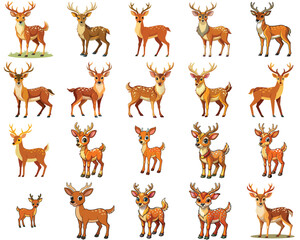 Fototapeta premium Deer vector illustration isolated on white background.