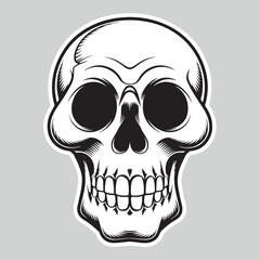 A skull with a skull and a black background with spots