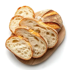 Poster sliced sourdough loaf on board