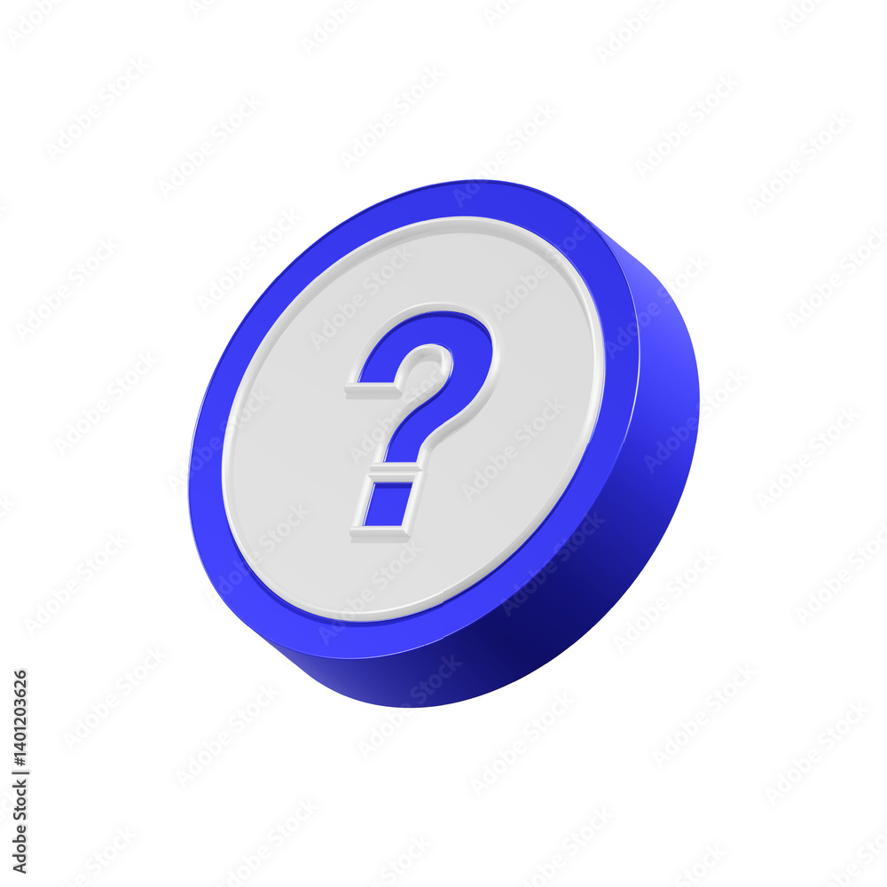 Poster question mark con 3d rendering faq symbol