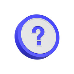 question mark con 3d rendering faq symbol