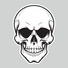 A skull with a skull and a black background with spots