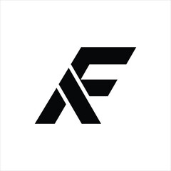 letter Af or Fa unique monogram logo
