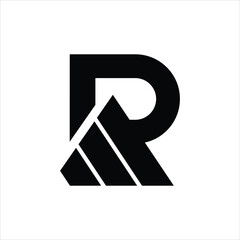 Unique Trendy Geometric Logo Design Letter Rm or Mr