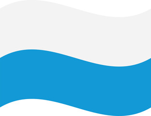 Waving Bavaria flag isolated on white background . Bavarian flag symbol . Vector illustration