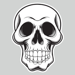 A skull with a skull and a black background with spots
