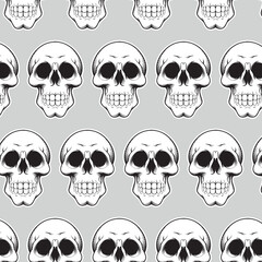 A skull with a skull and a black background with spots