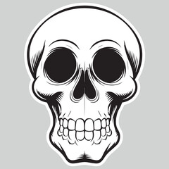 A skull with a skull and a black background with spots