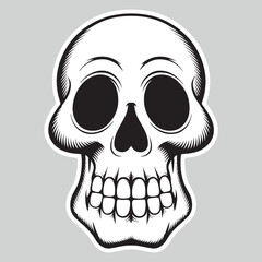 A skull with a skull and a black background with spots