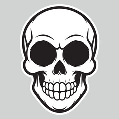 A skull with a skull and a black background with spots