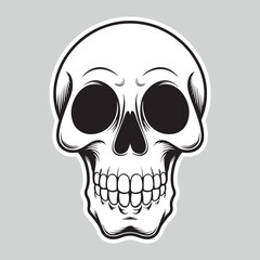 A skull with a skull and a black background with spots